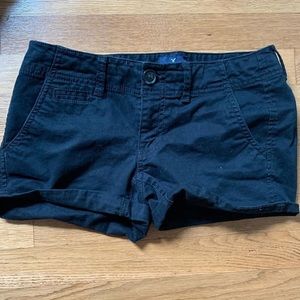 Black jean shorts